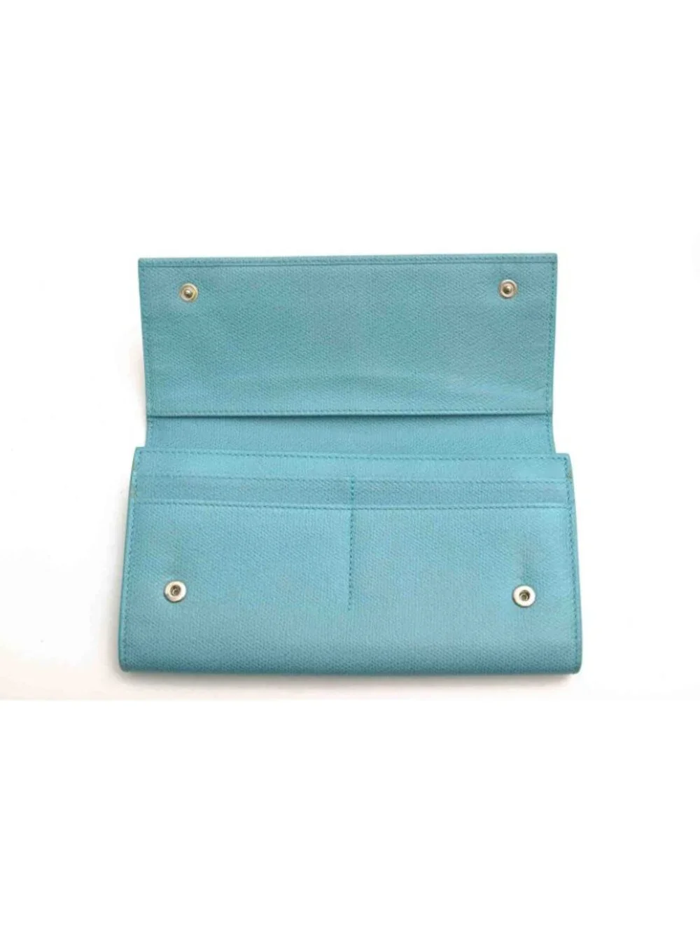 Tiffany & Co Wallet Leather Blue Continental Flap with Coin Purse Bifold